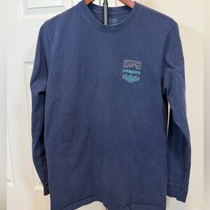 Patagonia Men's Deep Blue Long Sleeve Tee, Medium